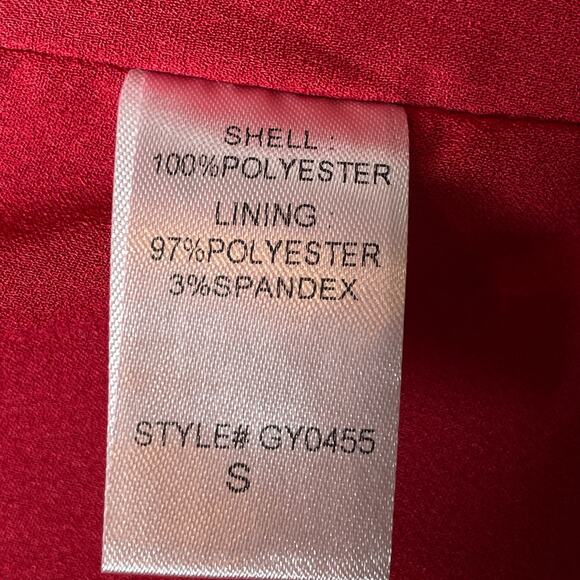 Do + Be Satin Cocktail Party Dress One Shoulder Asymmetrical Hem Red Burgundy S - Picture 10 of 11